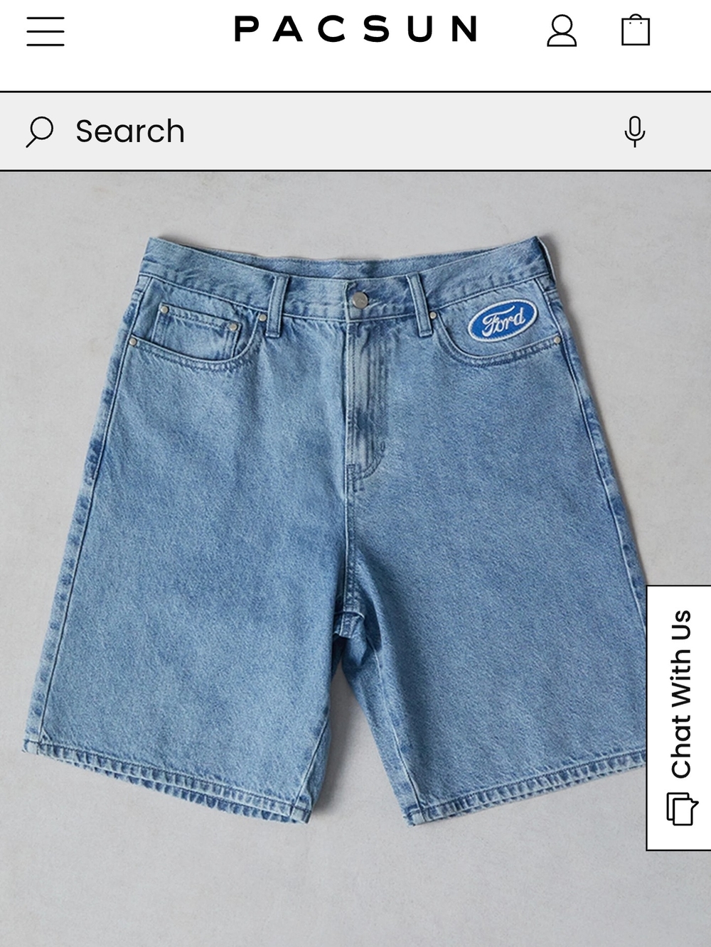 Ford Light Wash Denim Jean Shorts